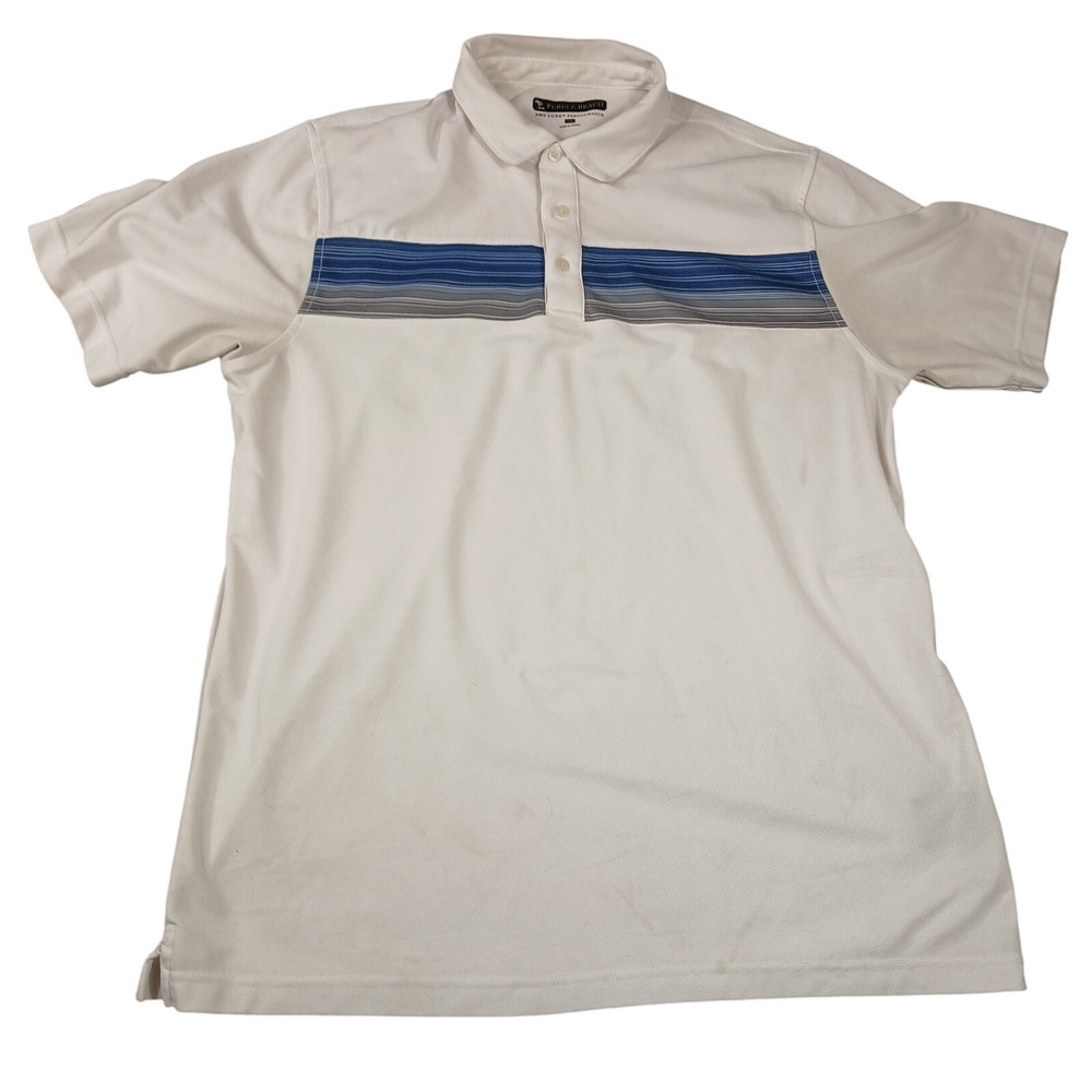 Pebble Beach Golf Polo Shirt Adult XL White‎ Men's Dry Luxe Performance